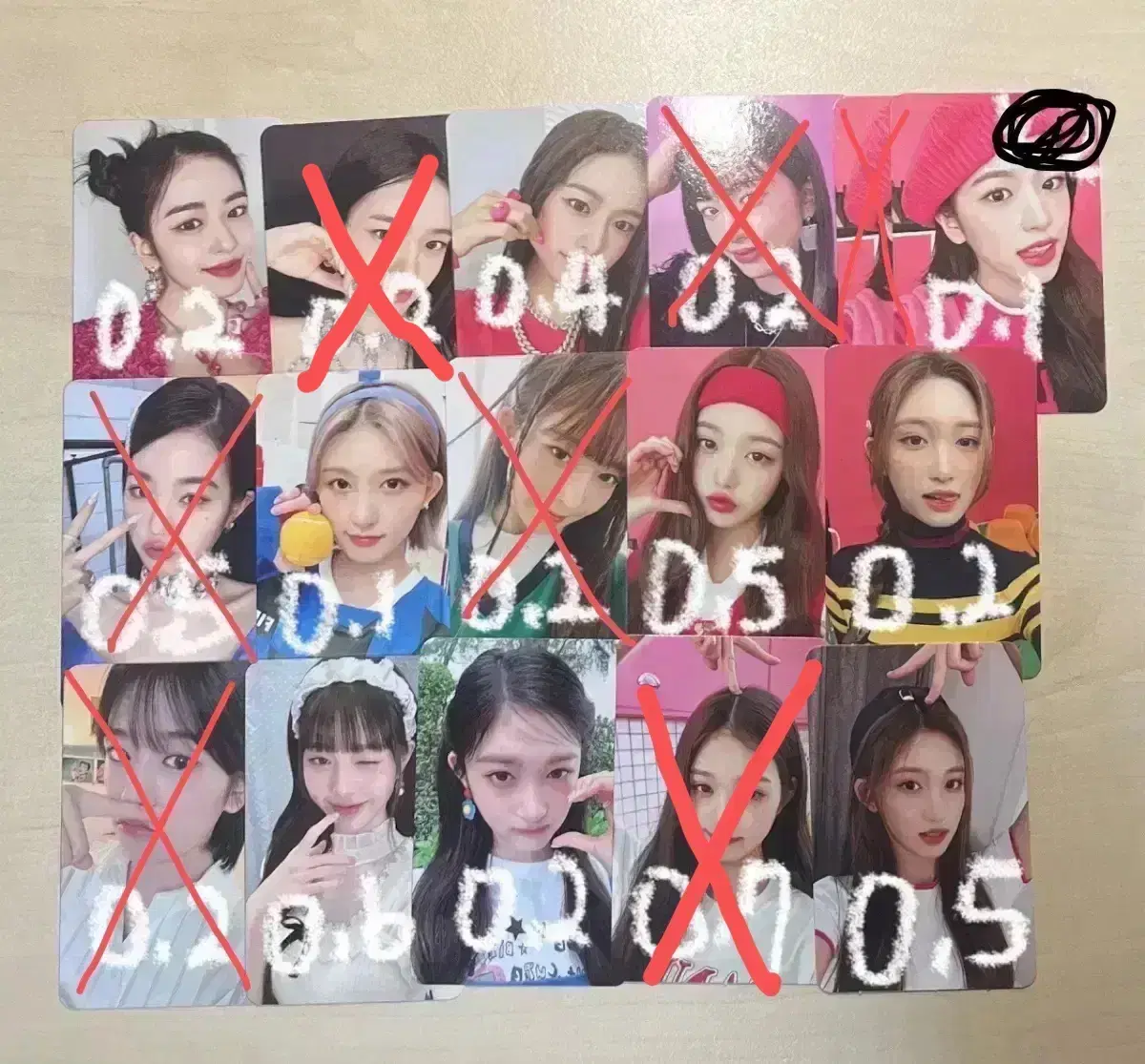 ive photocard jang wonyoung ahn yujin gaeul lay leeseo