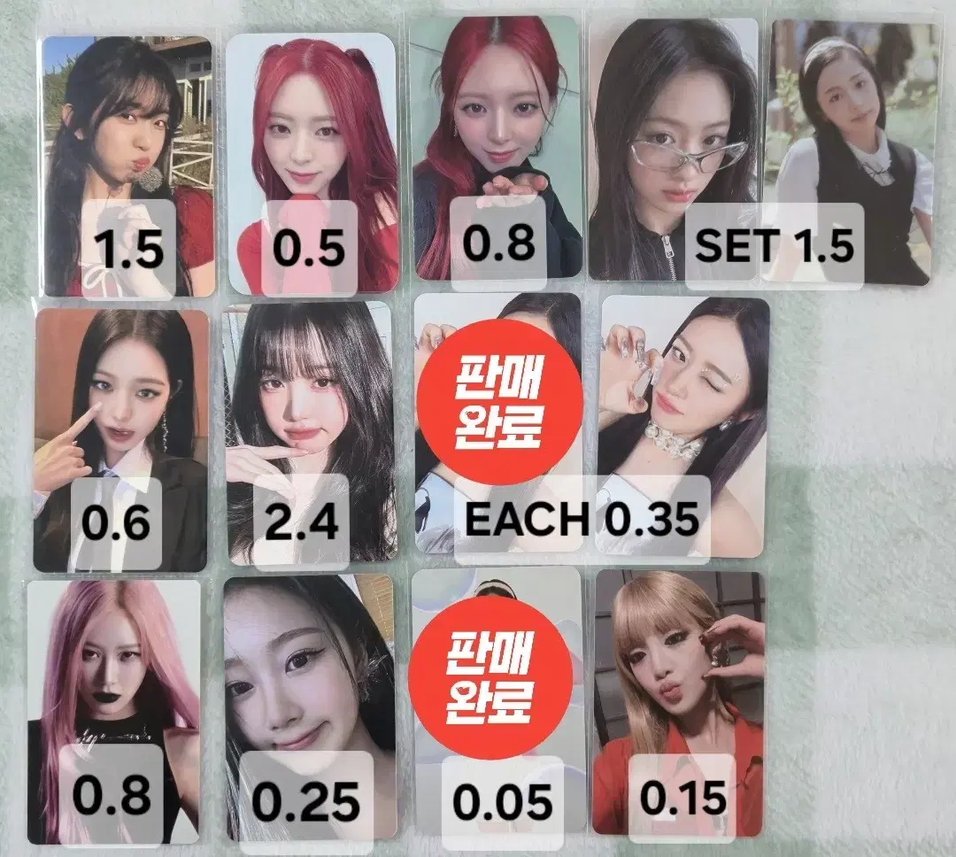 Red velvet, yena, ive, bemon, itzy, aespa photocard photocard sells