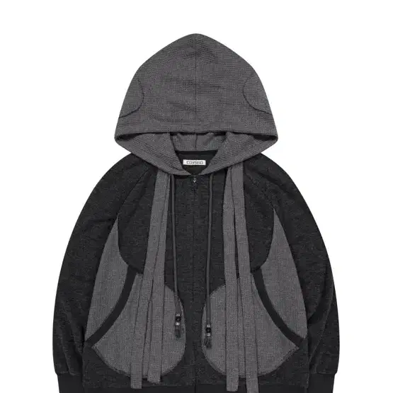 EARMUFFS HOOD ZIP-UP CHARCOAL