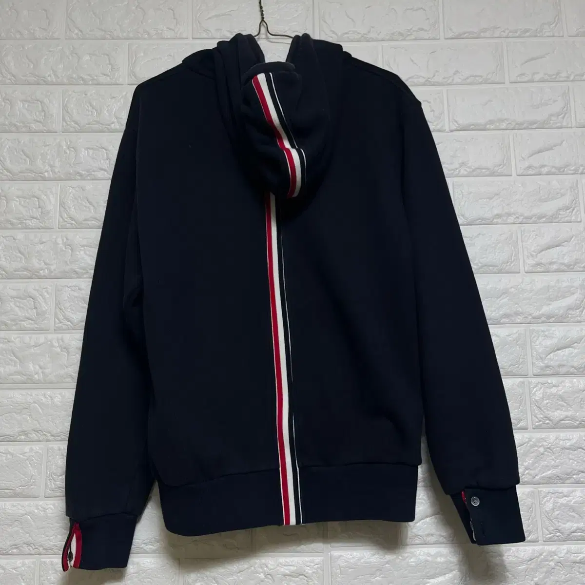 [2SIZE] Thom Browne White Three-Wire Hoodie Zip Up