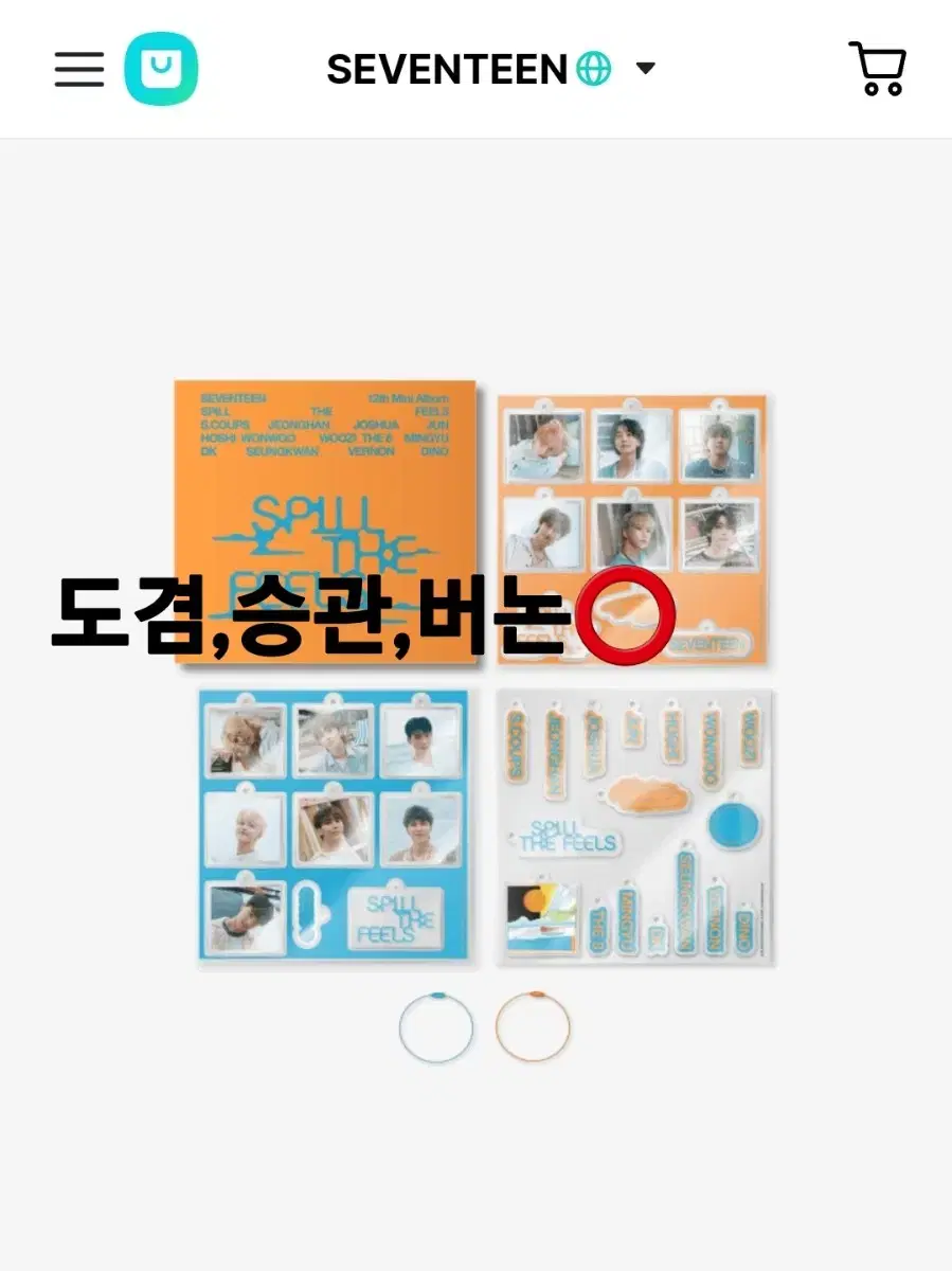 Seventeen acrylic photo keyring, binder photo kard buncheol