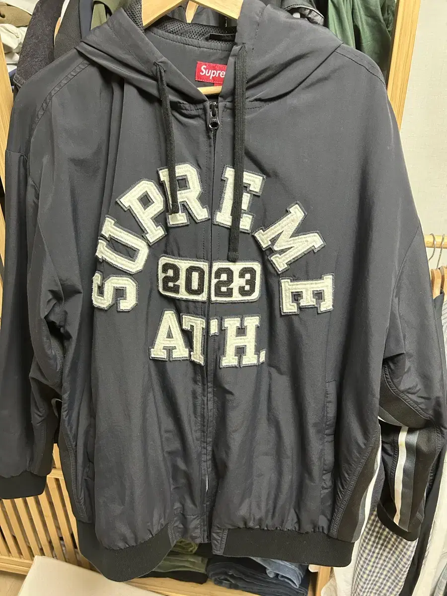 Supreme Appliqué Hooded Track Jacket Black XL