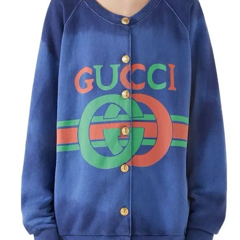 GUCCI Logo Cotton Jersey Cardigan