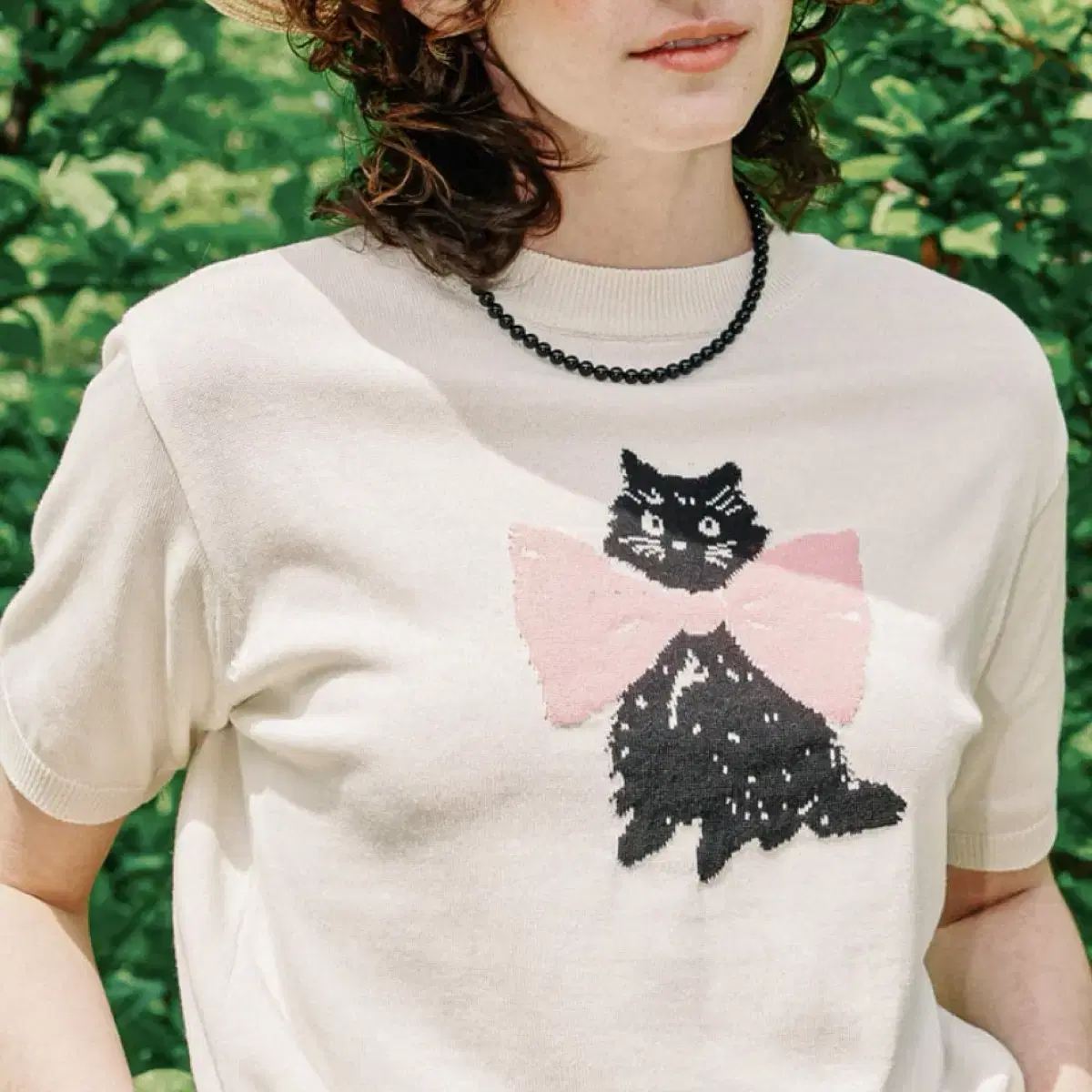 [미착용 새상품] 론론 RIBBON CATS SHORT SLEEVE KN