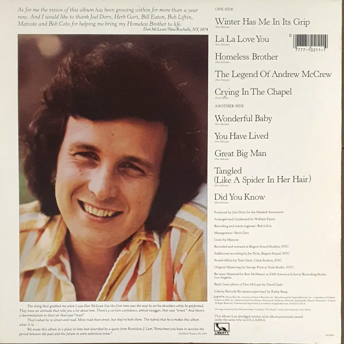 LP ㅡ  Don Mclean  수입원반