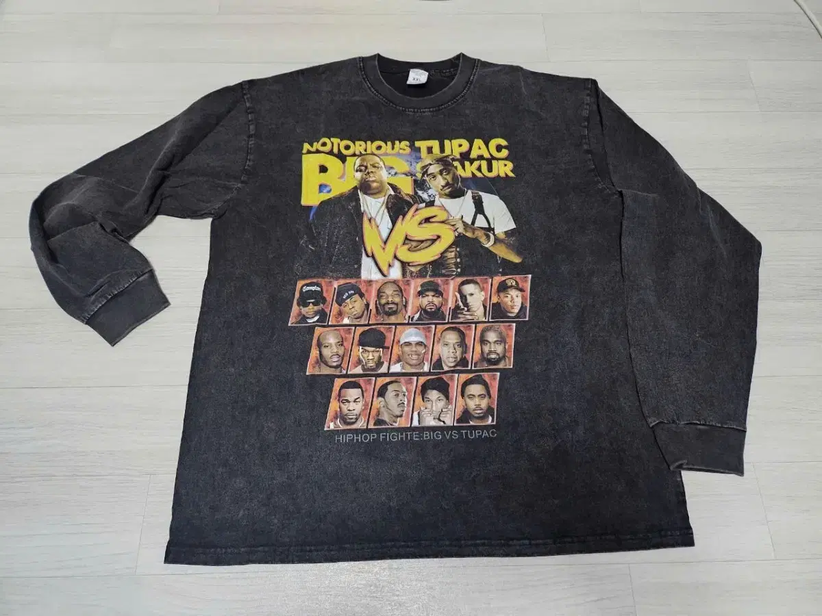 BIGTUPAC Big Printed Stonewashed Oversized Long Sleeve T-shirt