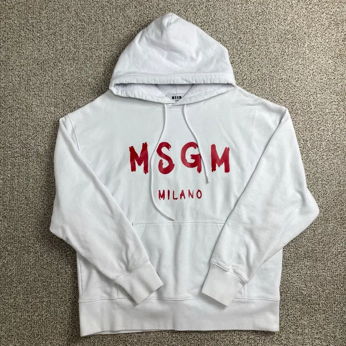 MSGM Hoodie White XL Closet Cleanout