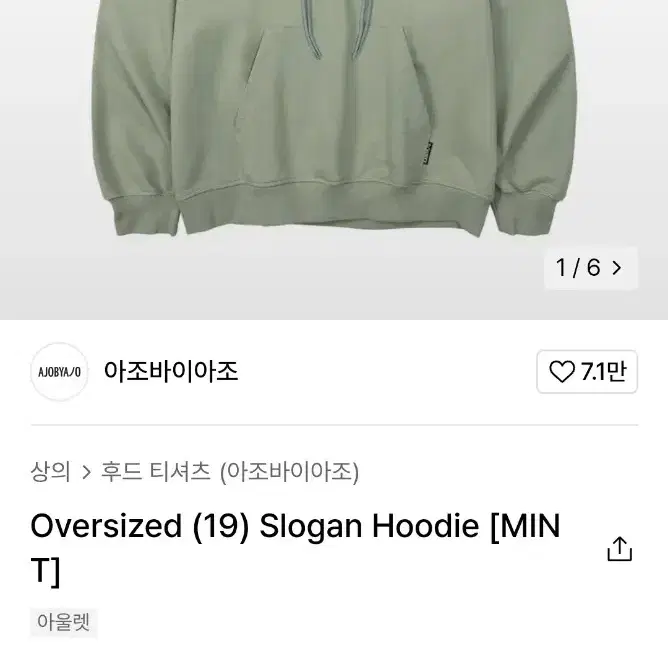 Oversized (19) Slogan Hoodie [MINT]