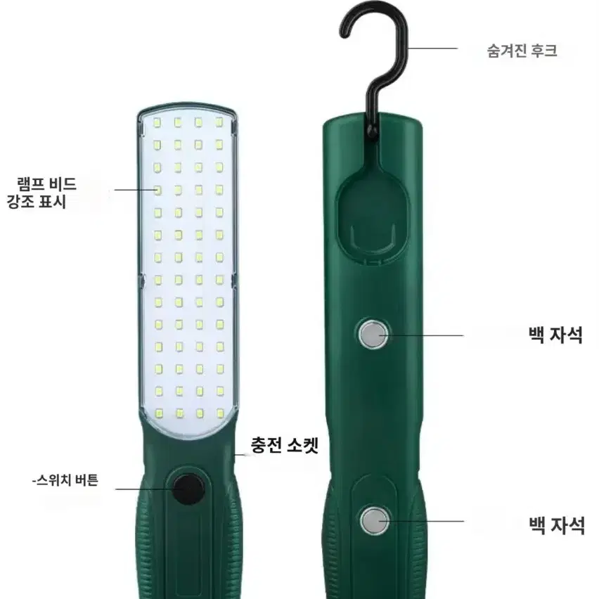 LED  작업등, 휴대용 자동 수리 램프, 충전식