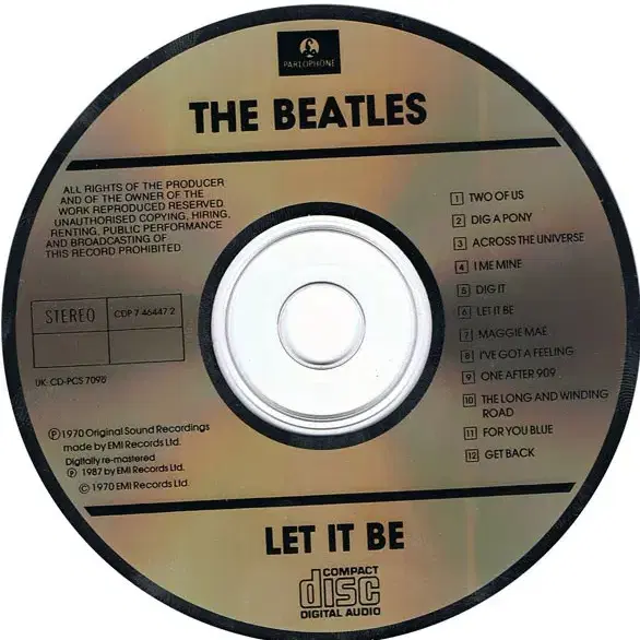 Beatles - Let It Be (CD) 유럽반 1987 민트급 중고