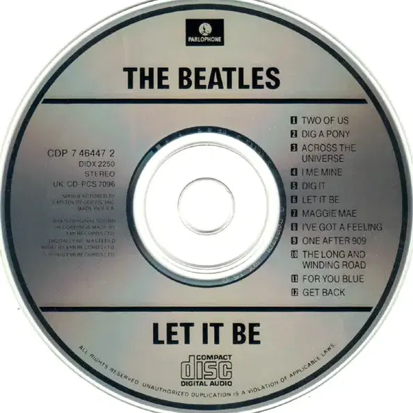 Beatles - Let It Be (CD) 미국반 1987 민트급 중고