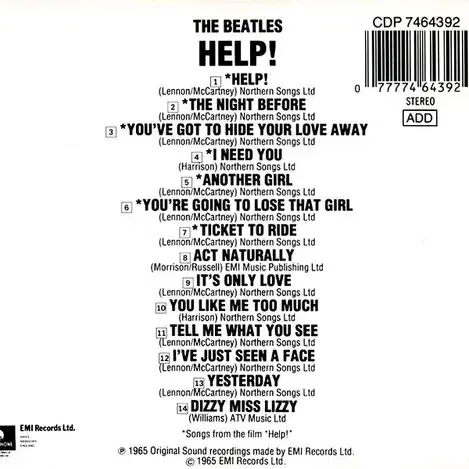 Beatles - Help! (CD) 영국반 1987 NM-