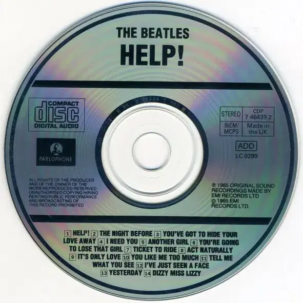 Beatles - Help! (CD) 영국반 1987 NM-