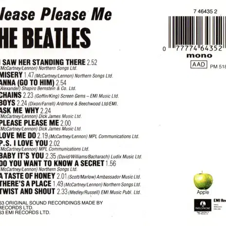 Beatles - Please Please Me(CD)유럽반1993민트급