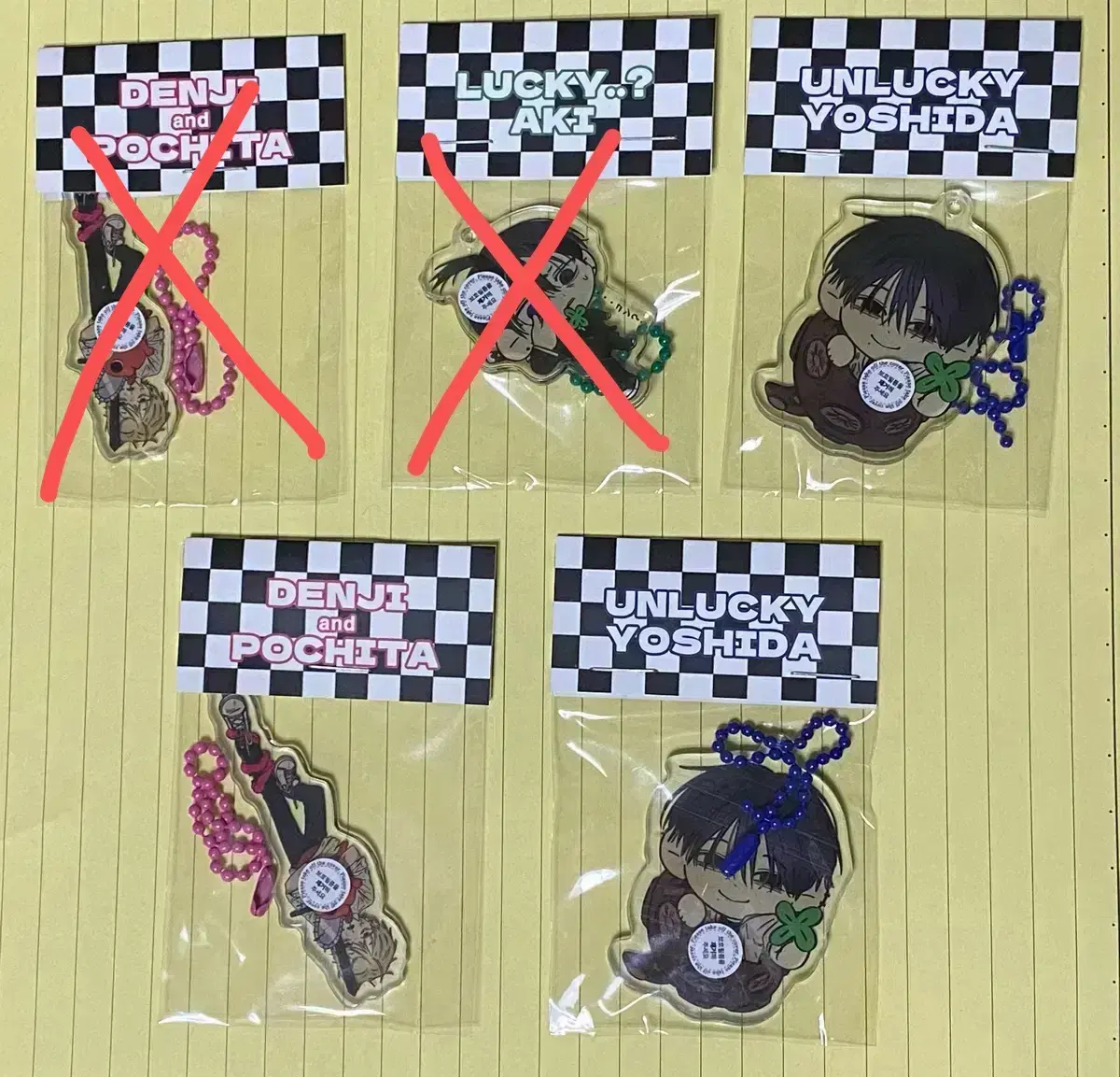 Unsealed Montachy Chainsaw Man unofficial goods keyring