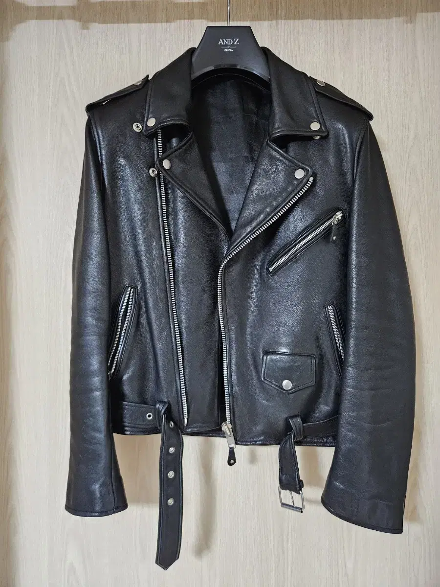 Cowhide rider leather jacket size 100