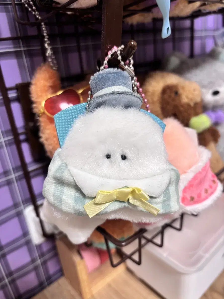 Japan doll keyring bean-eye keyring