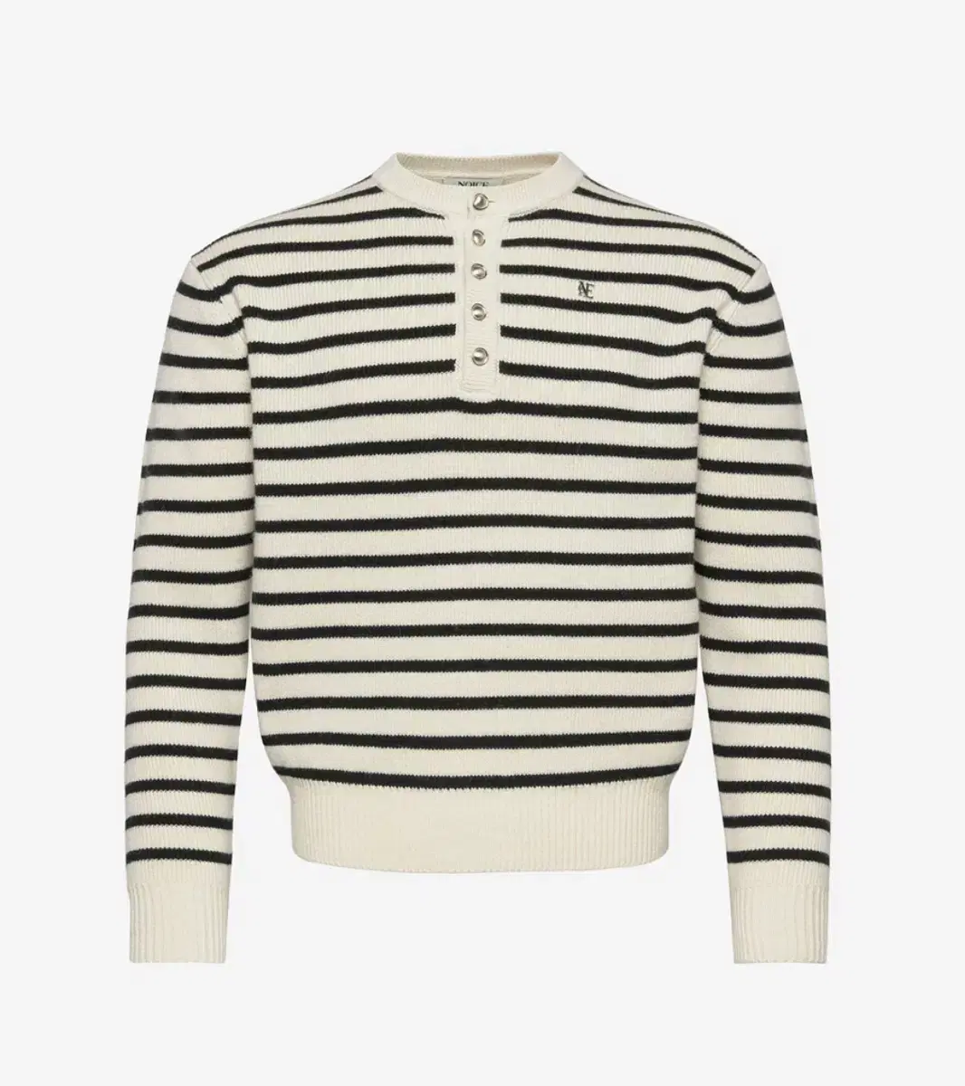 Noisy henry neck striped knit