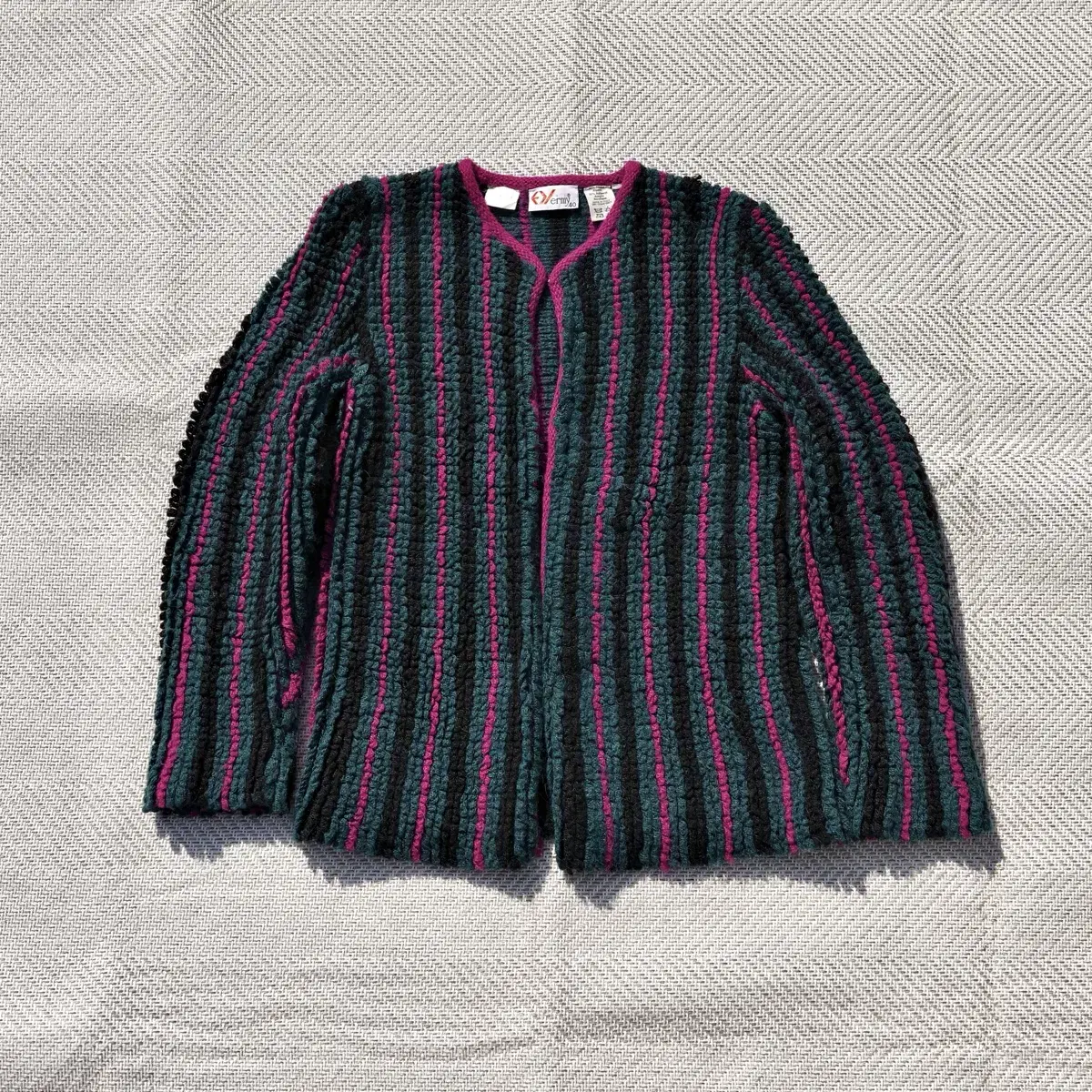 80s europe Vintage Mohair loop cardigan