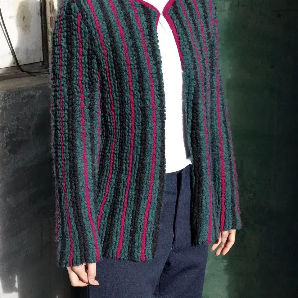 80s europe Vintage Mohair loop cardigan