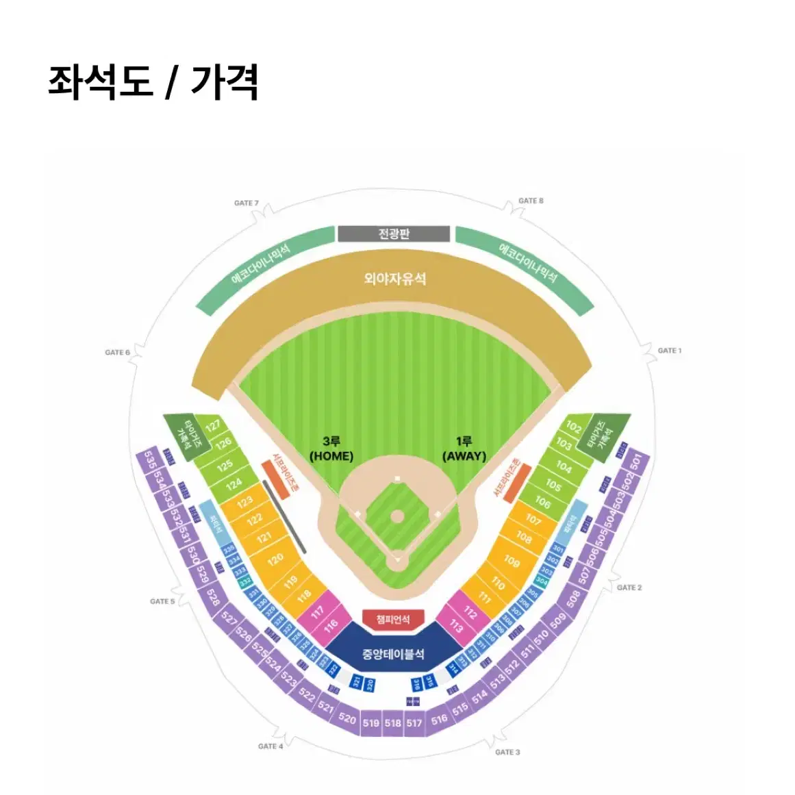 한국시리즈 5차전 3루 K3 530블록 15열 단석