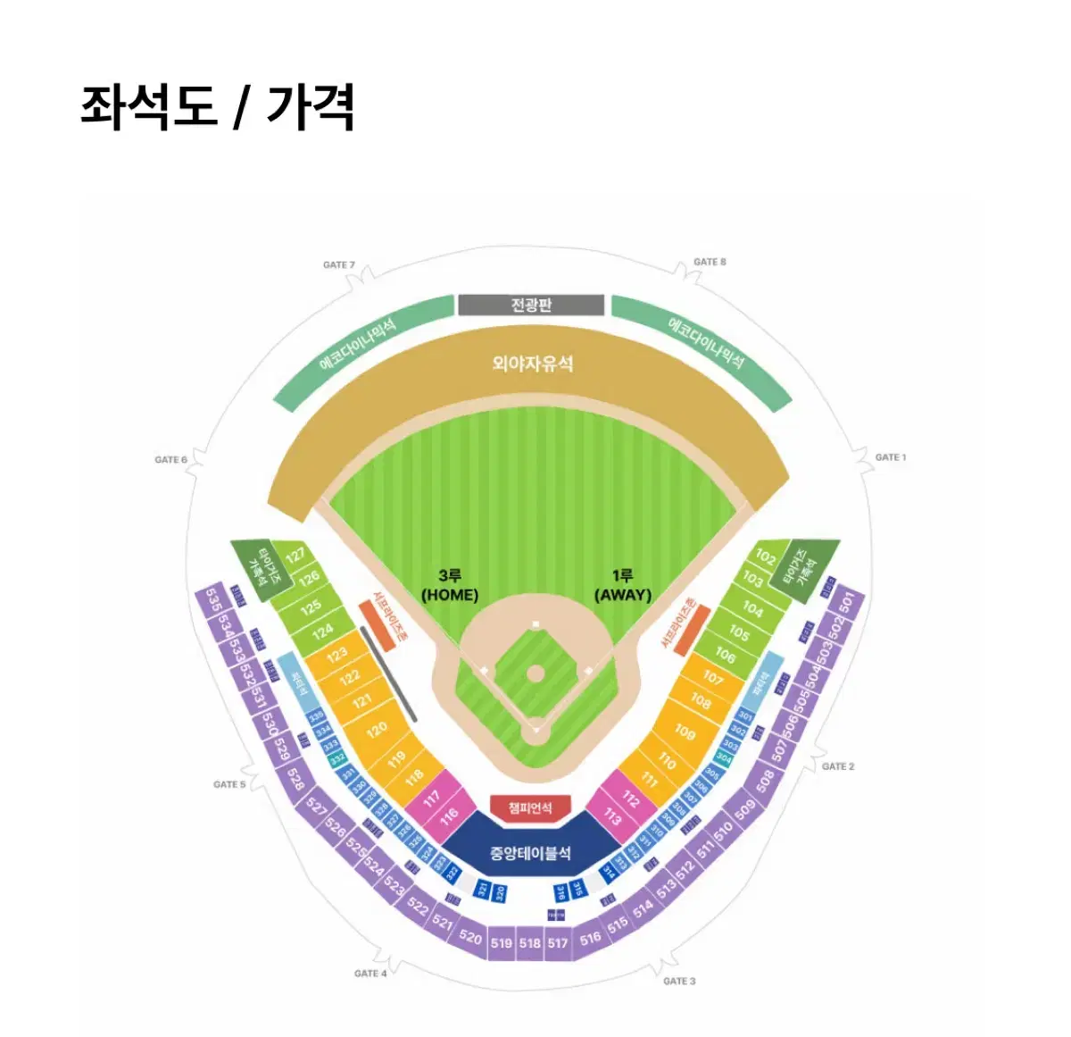 한국시리즈 5차전 3루 K3 530블록 15열 단석