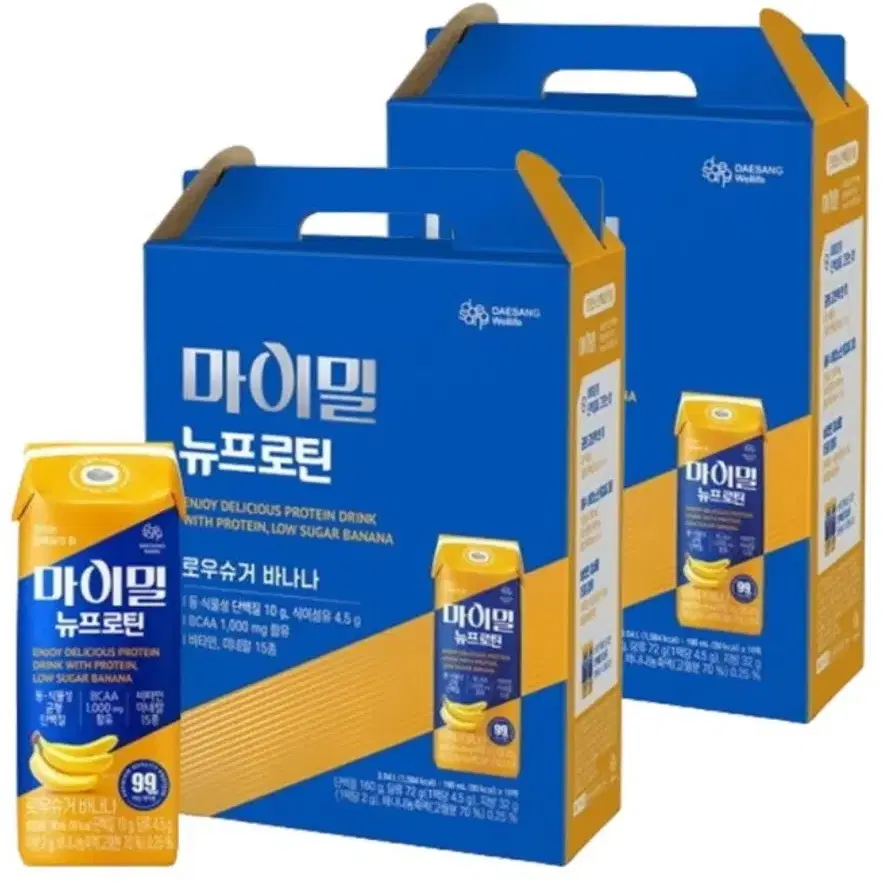 대상 마이밀 뉴프로틴 로우슈거 바나나 190ml 32개 단백질음료