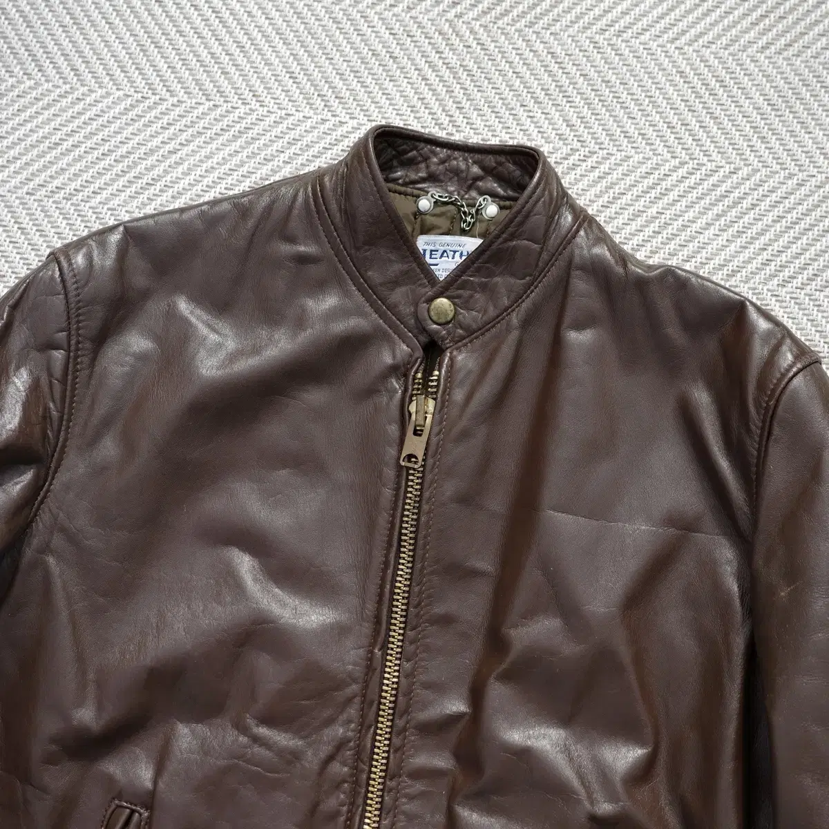 70s Leather Motorcycle Cafe Racer Jacket