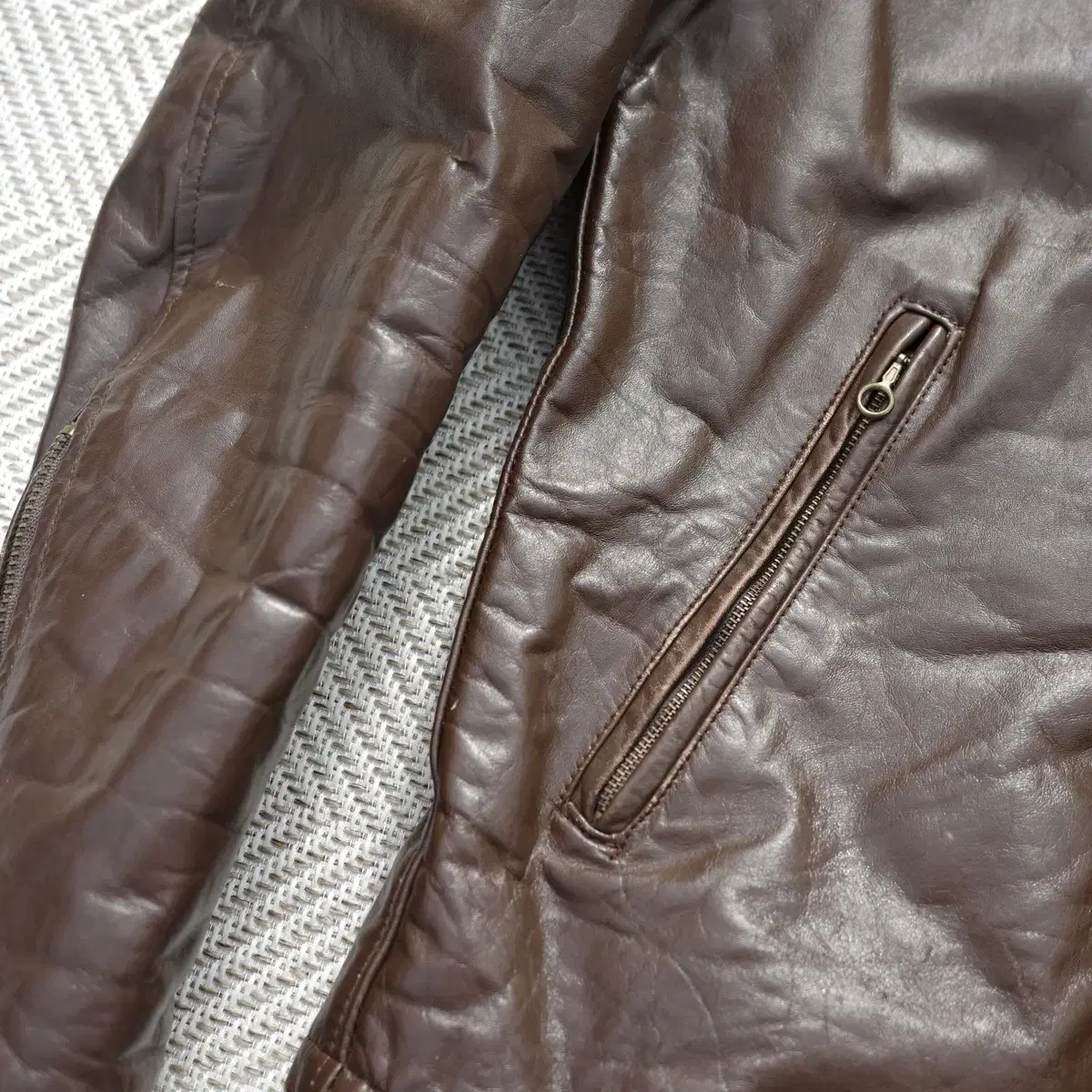 70s Leather Motorcycle Cafe Racer Jacket