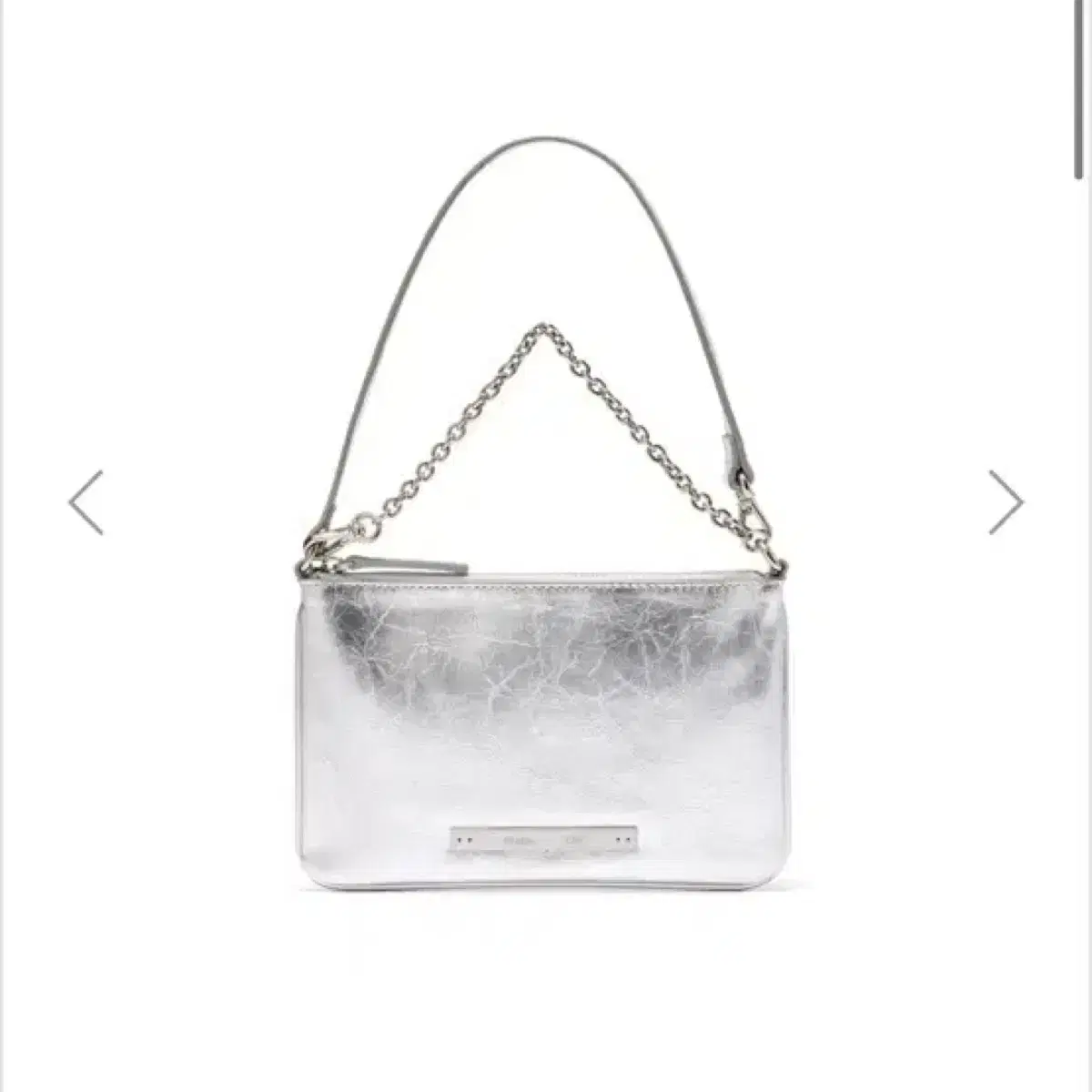 [새상품] 마뗑킴 GLOSSY LEATHER MICRO BAG SILVE