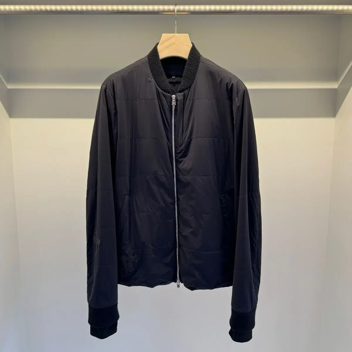 Chromehearts Big Dagger Leatherpatched Bloomin' Bomber Jacket Black