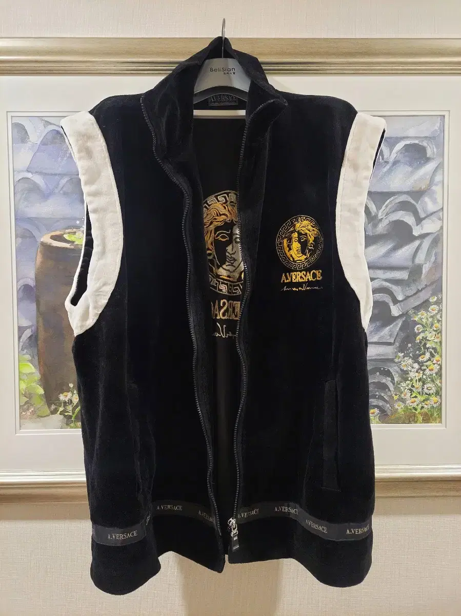 Versace Velvet vest zip-up