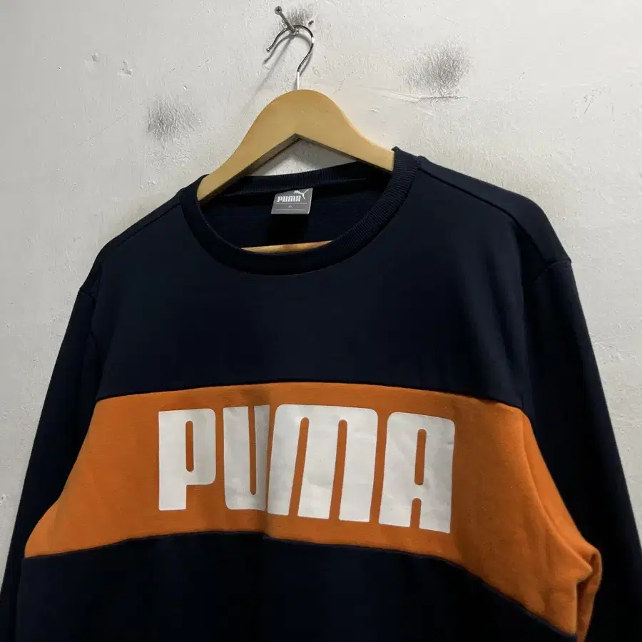 100-105 PUMA 푸마 빅로고 스판 기모 맨투맨 정품