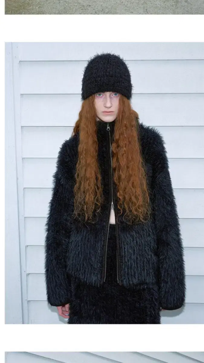 낫띵에브리띵 VEGAN FUR KNIT JACKET