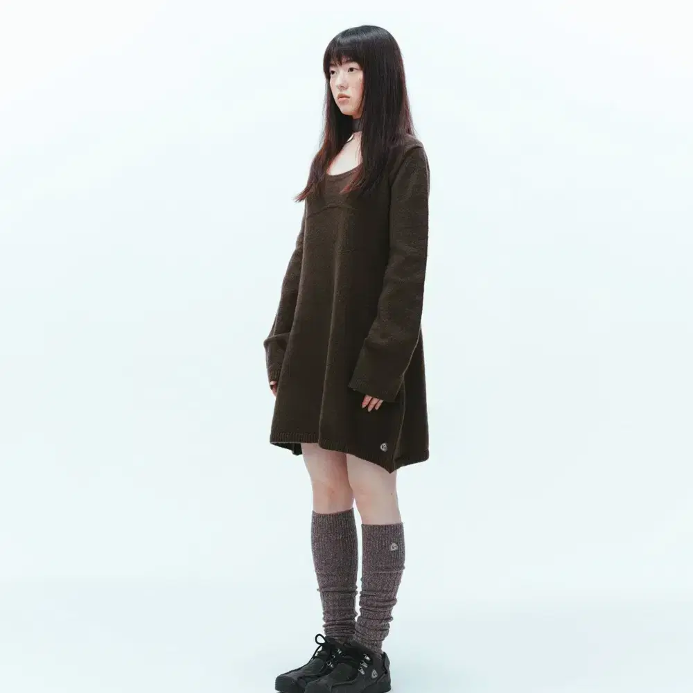 코이세이오 원피스 BOUCLE KNIT ONE PIECE BROWN