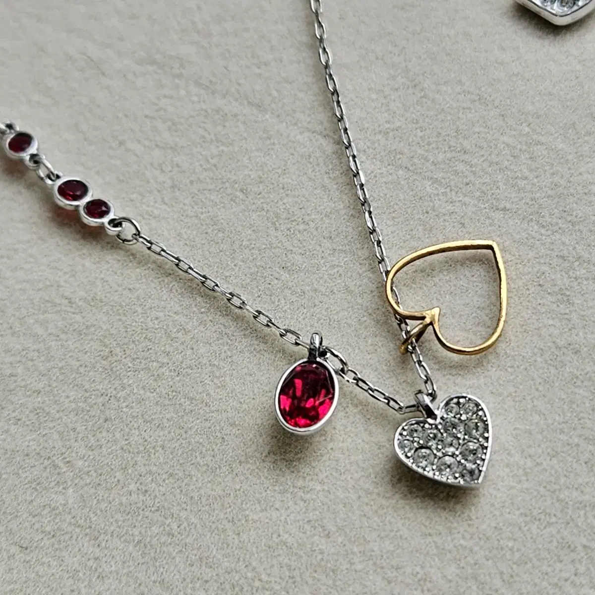 스와로브스키 SWAROVSKI Duo Heart 목걸이