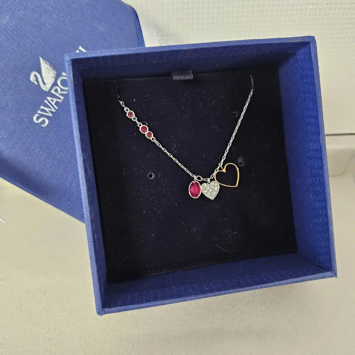 스와로브스키 SWAROVSKI Duo Heart 목걸이