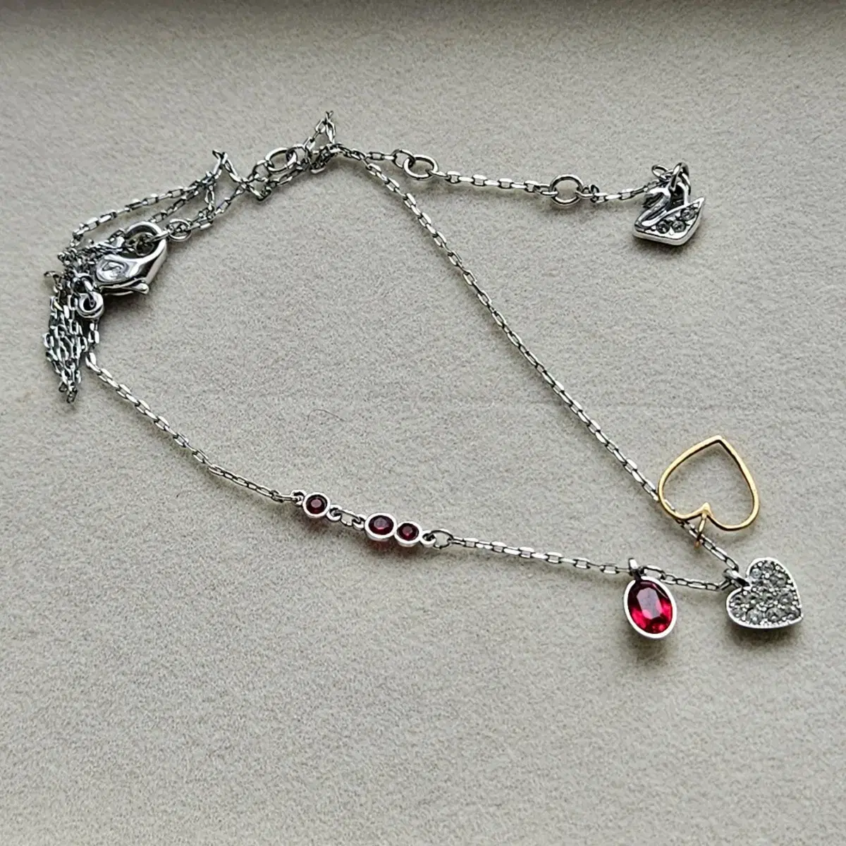 스와로브스키 SWAROVSKI Duo Heart 목걸이