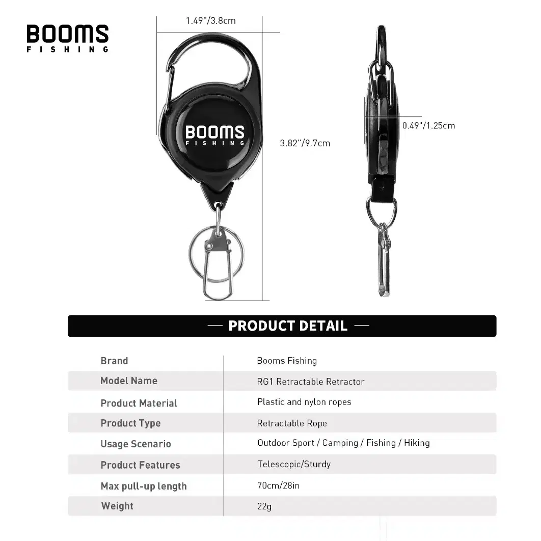 Booms 낚시 개폐식 키 체인, 2pcs 1 set