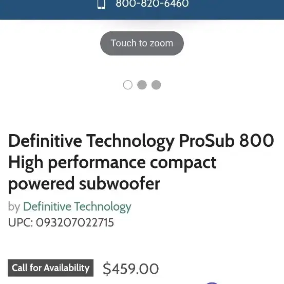 Definitive Technology prosub800 서브우퍼 스피커