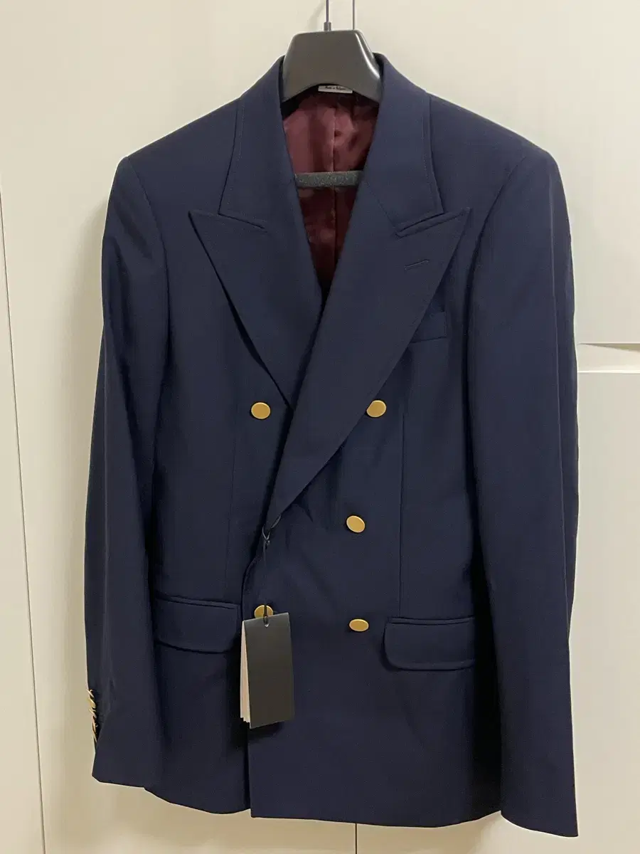 (Gucci/New) Men's Navy Double Jacket Keum Uniform Size 46