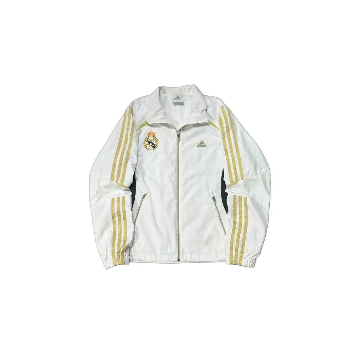 Adidas Real Madrid Custom Windbreaker Jacket White Gold