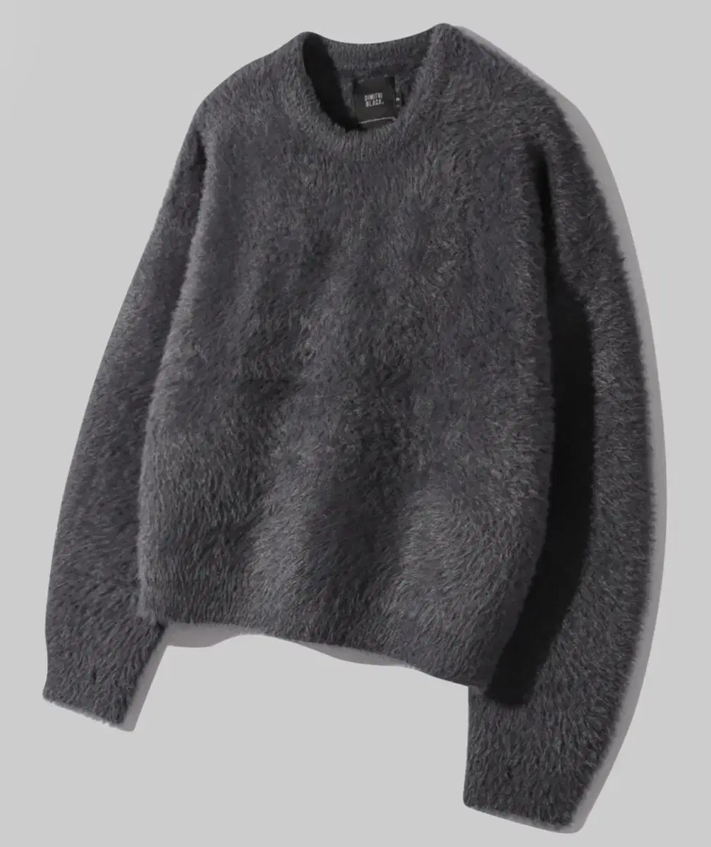 Dimitri Black Essential Hairy Round Knit_Charcoal Gray