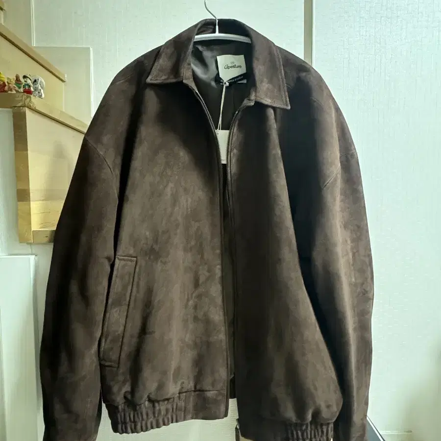 디애퍼처 70s suede bomber jacket brown (L)