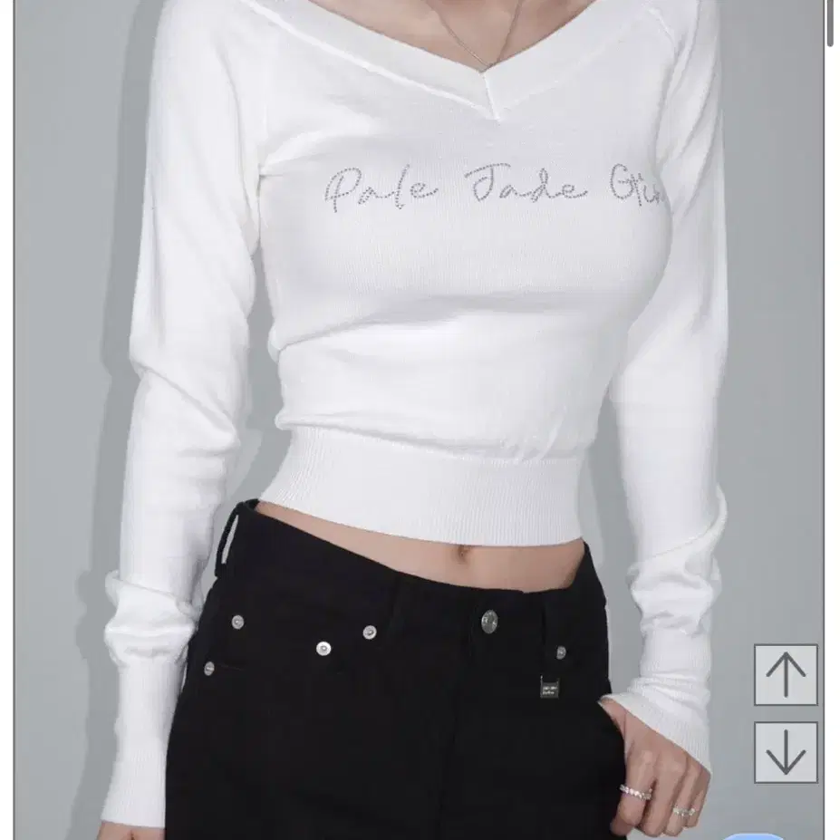 Pale jade Cubic Lettering Knit T