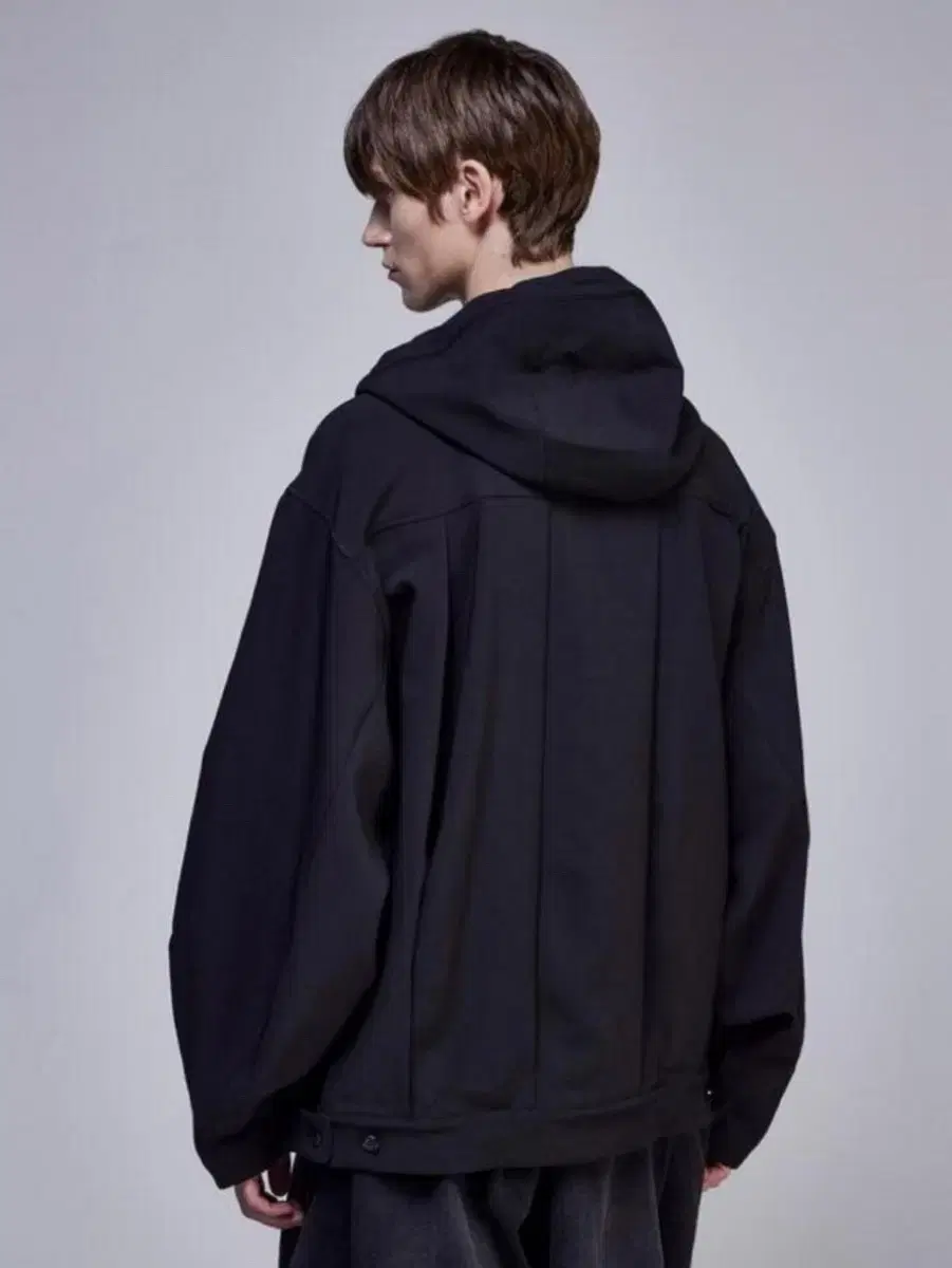 Songio Collection Multi-Fold Woven Hoodie Black 50