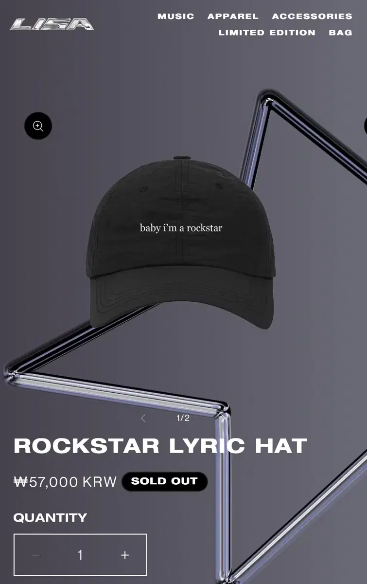 Black Pink lisa Rockstar Hat