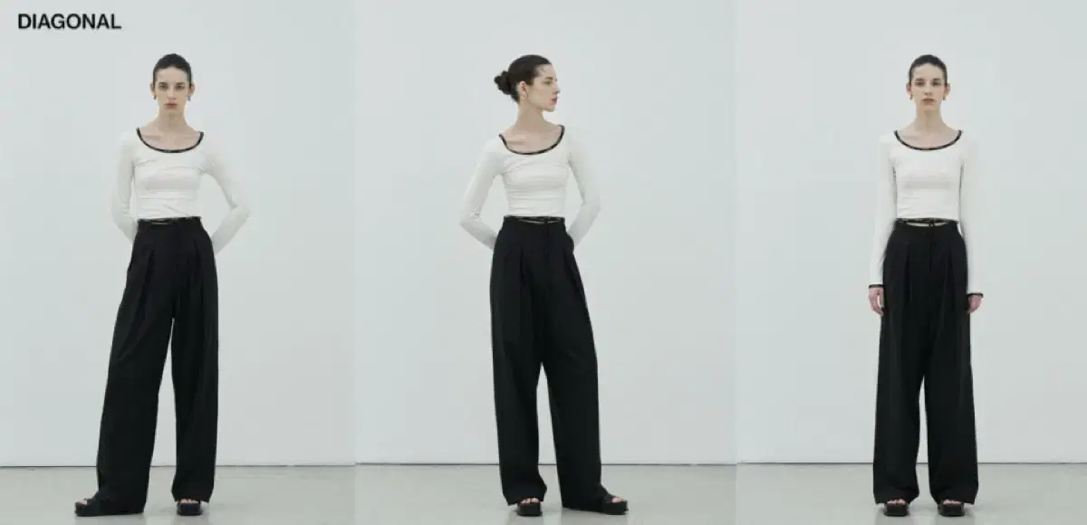 반택포) 다이애그널 슬랙스 STRING BELT TROUSERS