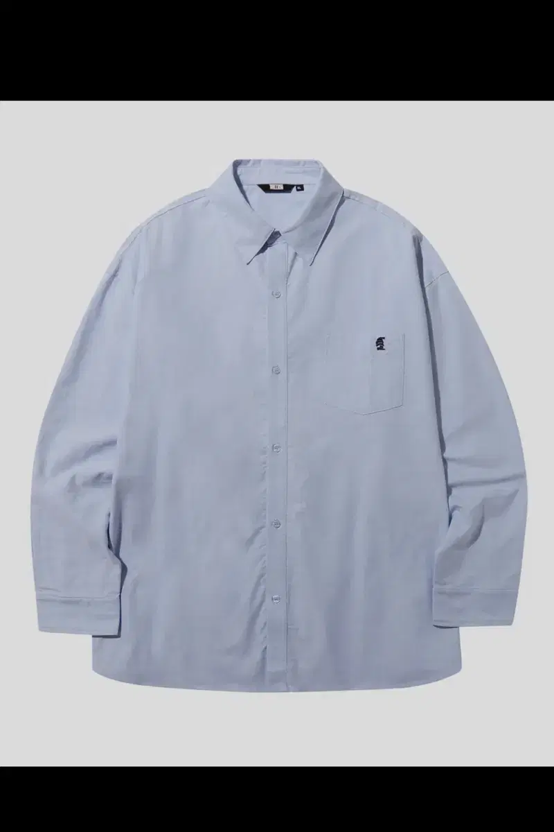 cityboy boat embroidered oxford overfit shirt in sky blue m