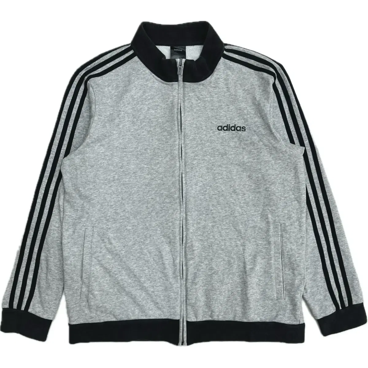 Adidas Cotton Grey Track Top Jersey Zip Up Jacket Size 110 XXL 2XL